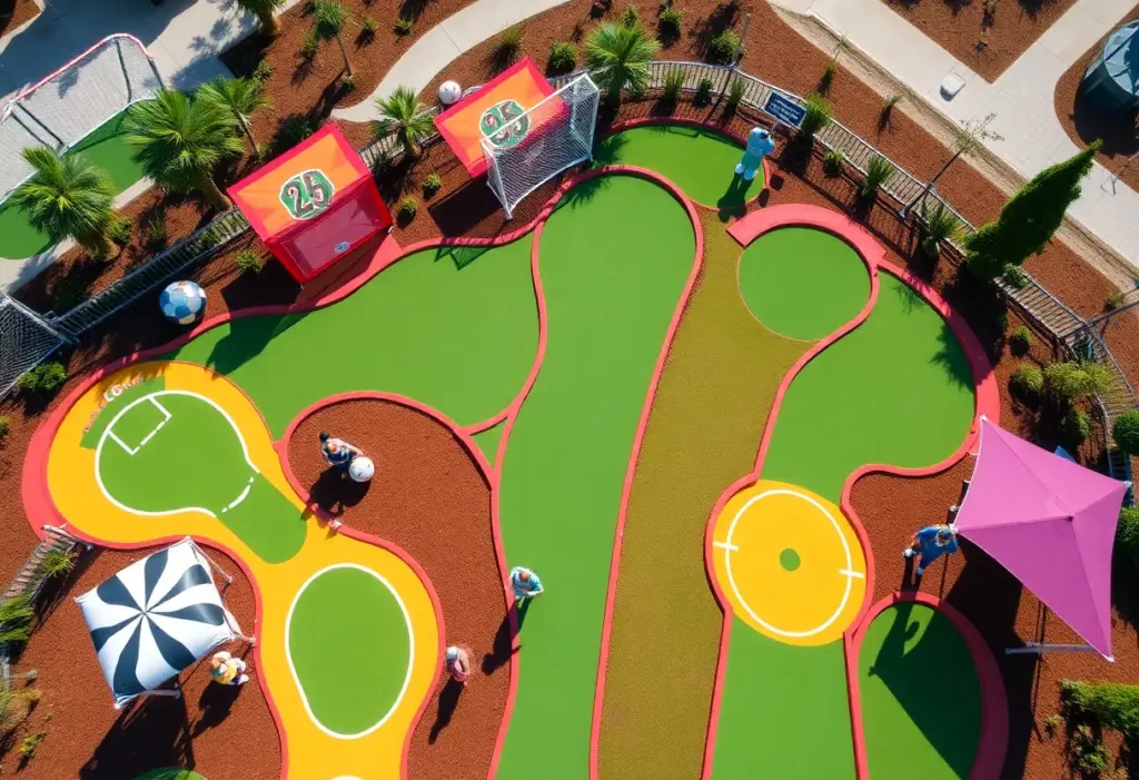 Colorful sports-themed miniature golf course in Bonita Springs, Florida