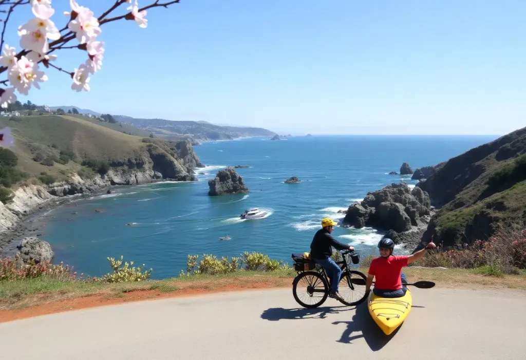 A scenic Monterey coastline showcasing spring outdoor activities