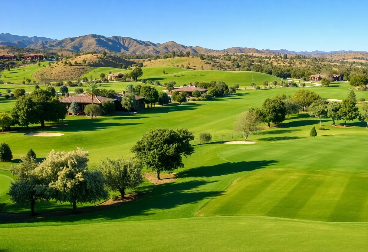Scenic view of a golf course in Murrieta, California