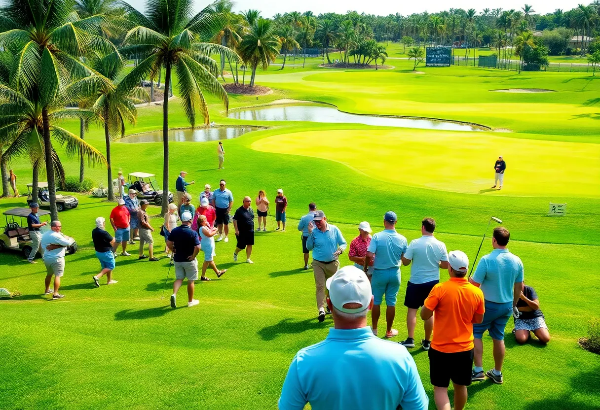 Golfers participating in a tournament in Myrtle Beach.