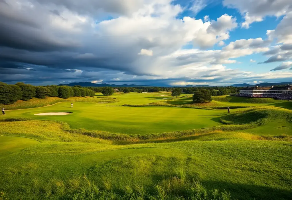 Golf course landscape during the New Zealand Open