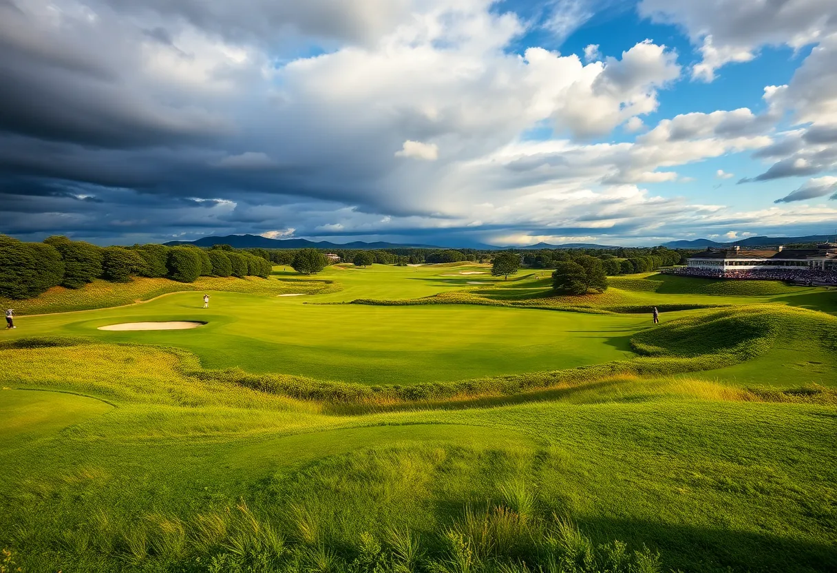 Golf course landscape during the New Zealand Open