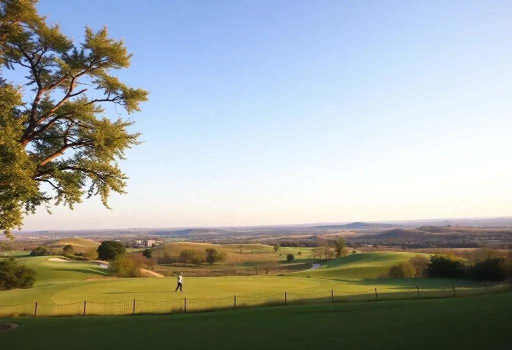 Beautiful Oklahoma golf course with golfers