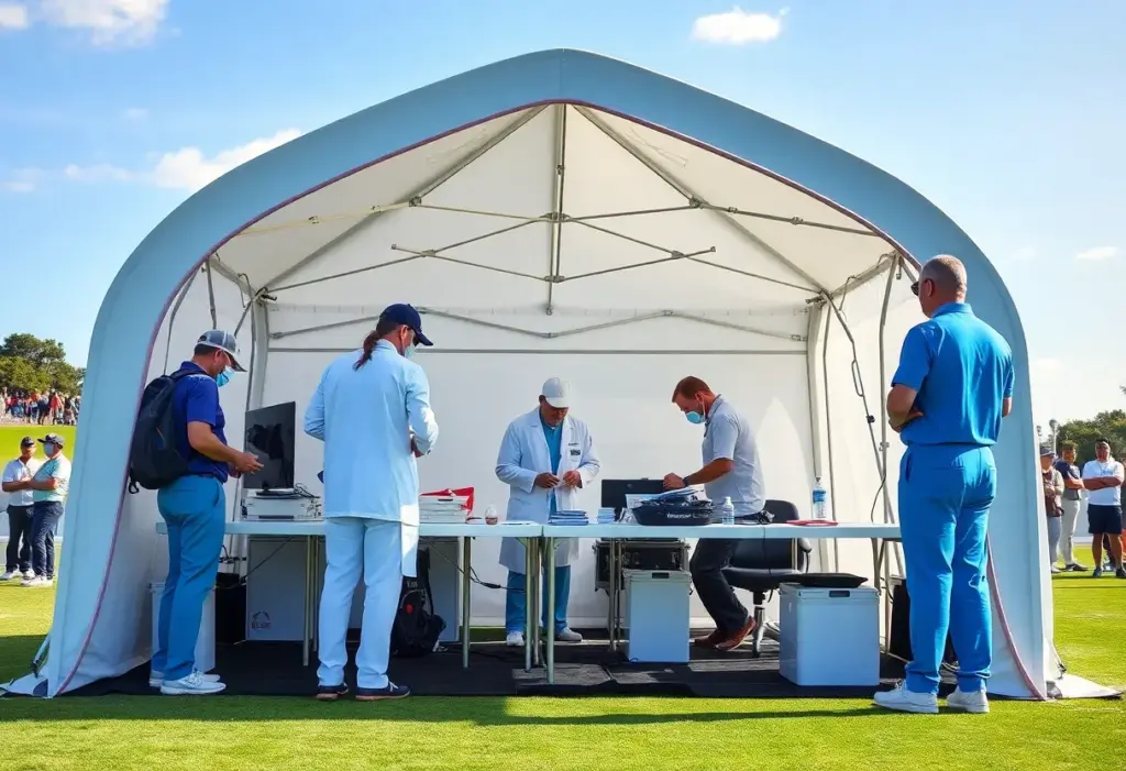 Healthcare professionals providing services at a PGA Tour event