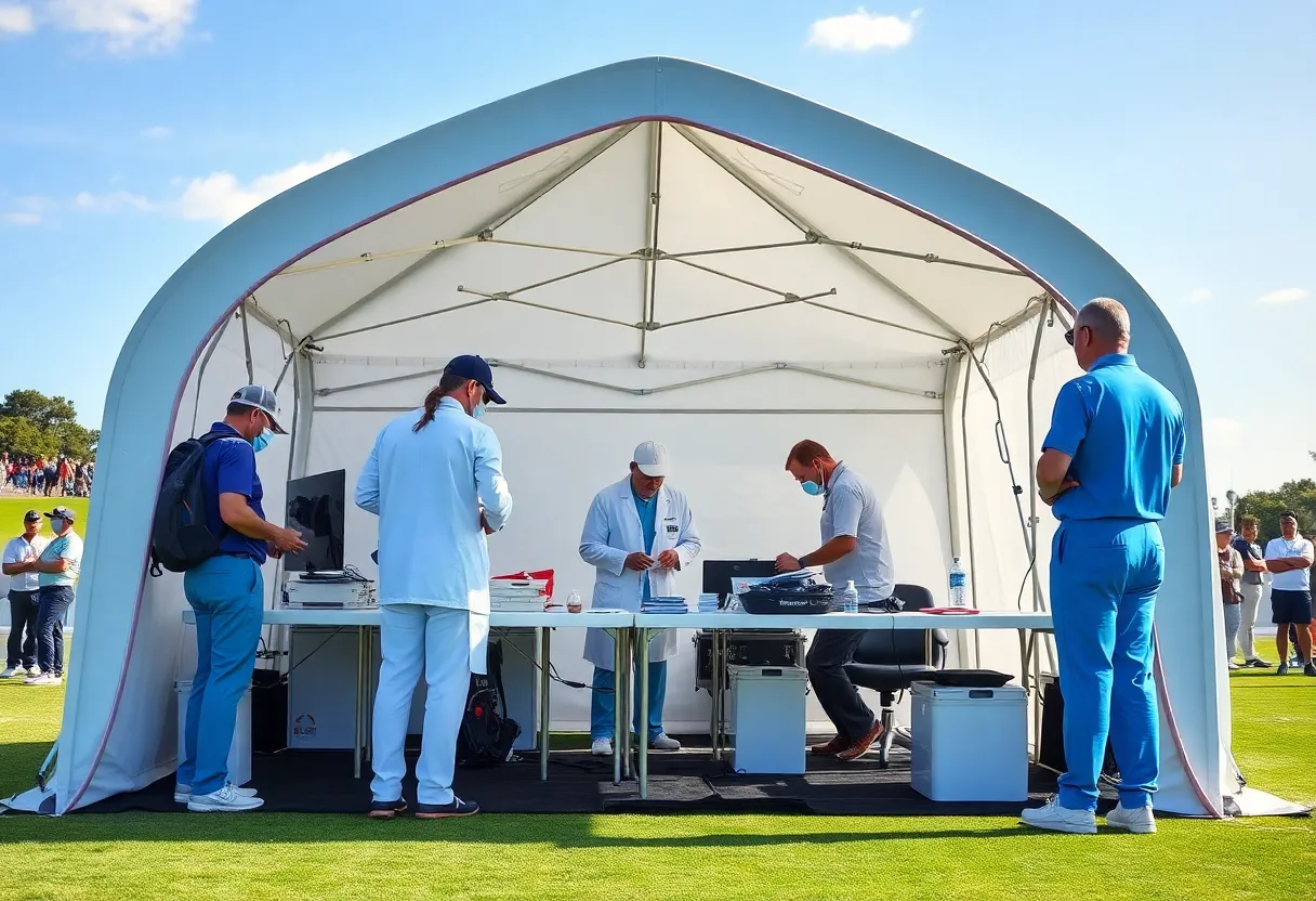 Healthcare professionals providing services at a PGA Tour event