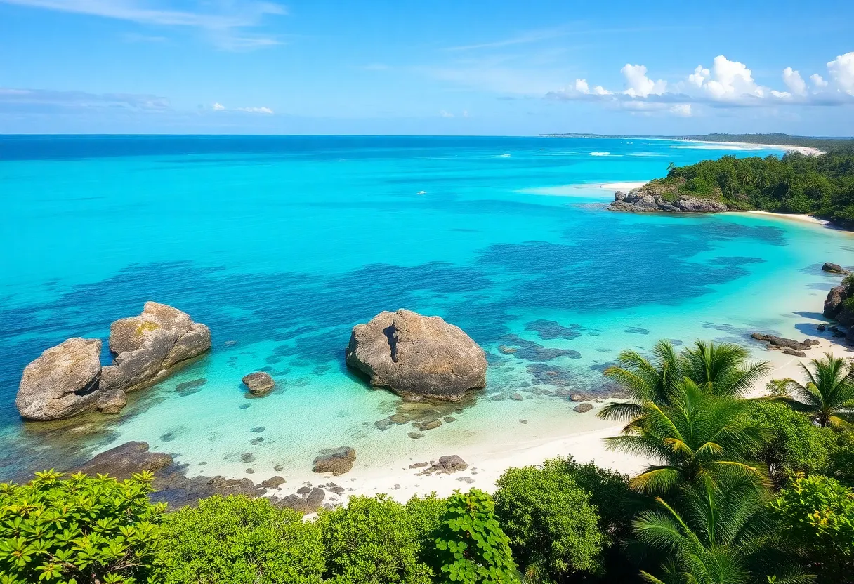 Beautiful beach in the Philippines attracting tourists