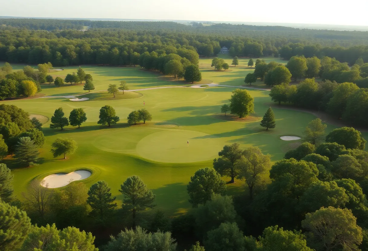 Beautifully manicured golf courses in Pinehurst, North Carolina
