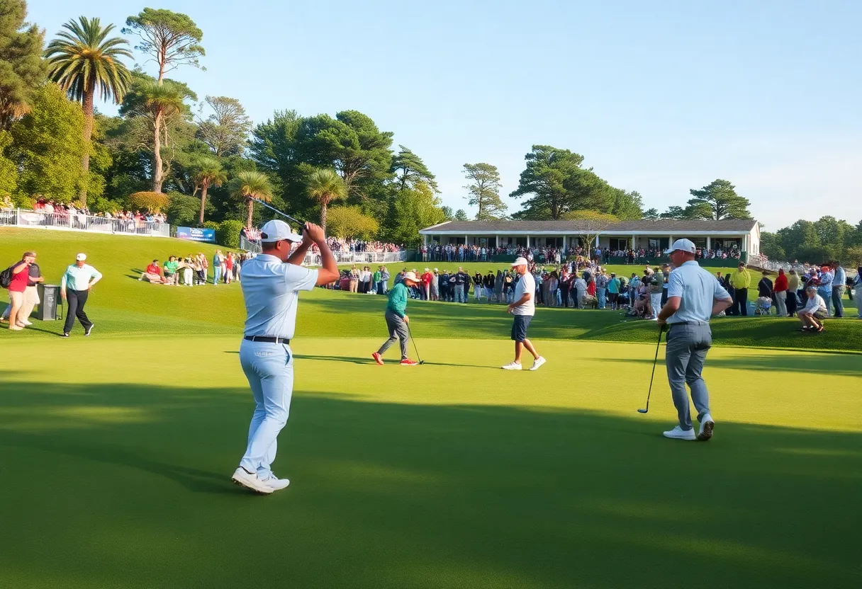 Players Championship taking place on a beautiful golf course