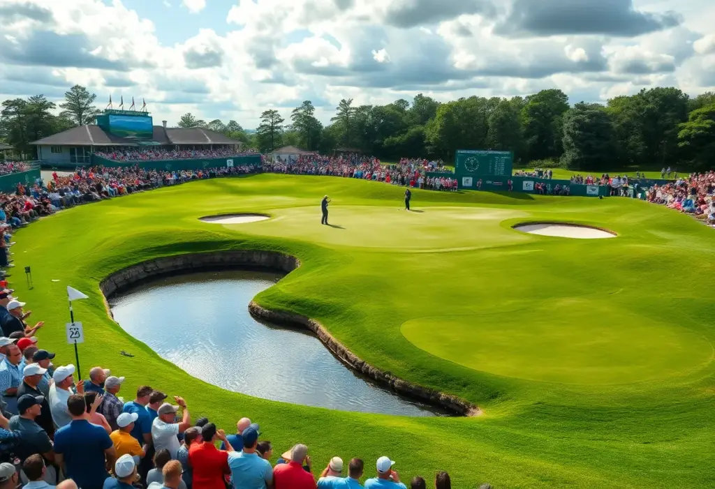 Golf tournament atmosphere at TPC Sawgrass