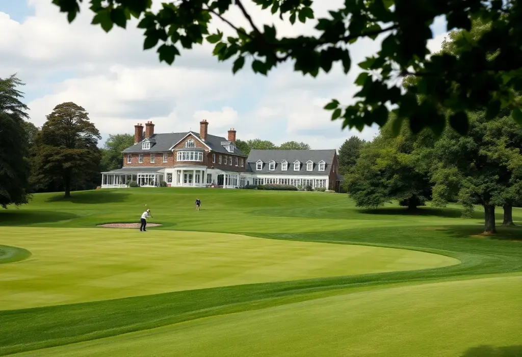 View of the Riviera Country Club golf course and clubhouse