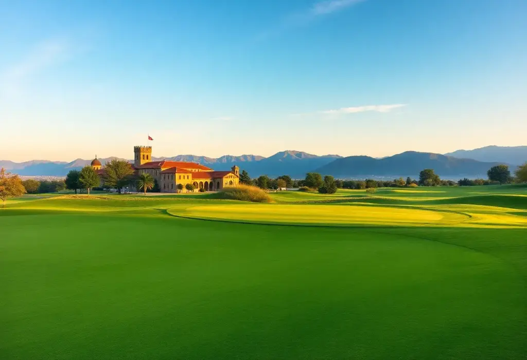 A scenic view of the 15th hole at Royal St David's Golf Club following renovations.