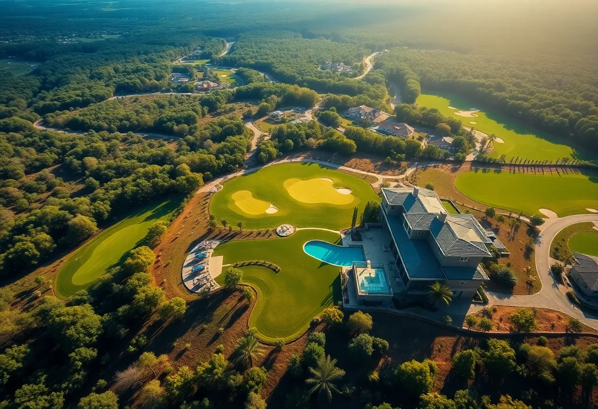 A luxurious golf retreat at Saguaro Point in Scottsdale showcasing golf greens and modern architecture.