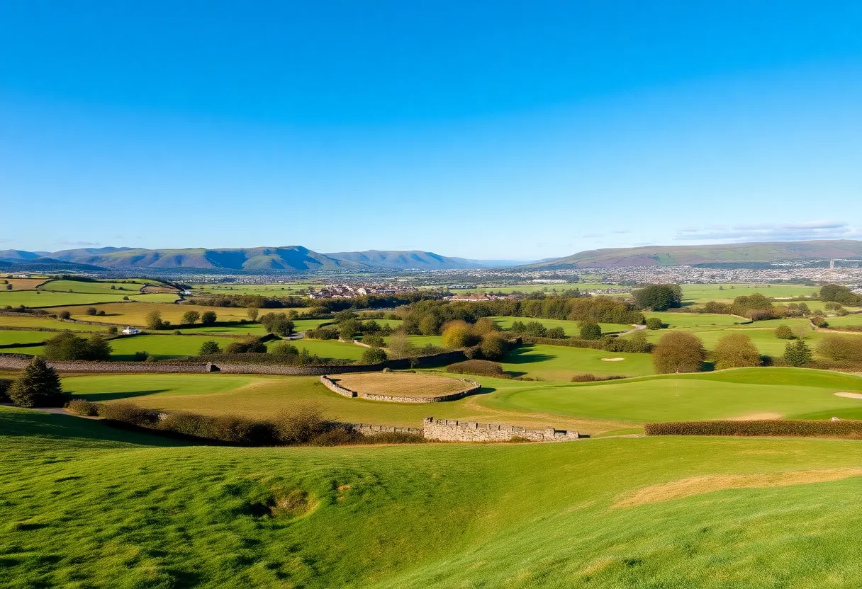Golf course landscape in Edinburgh, Scotland