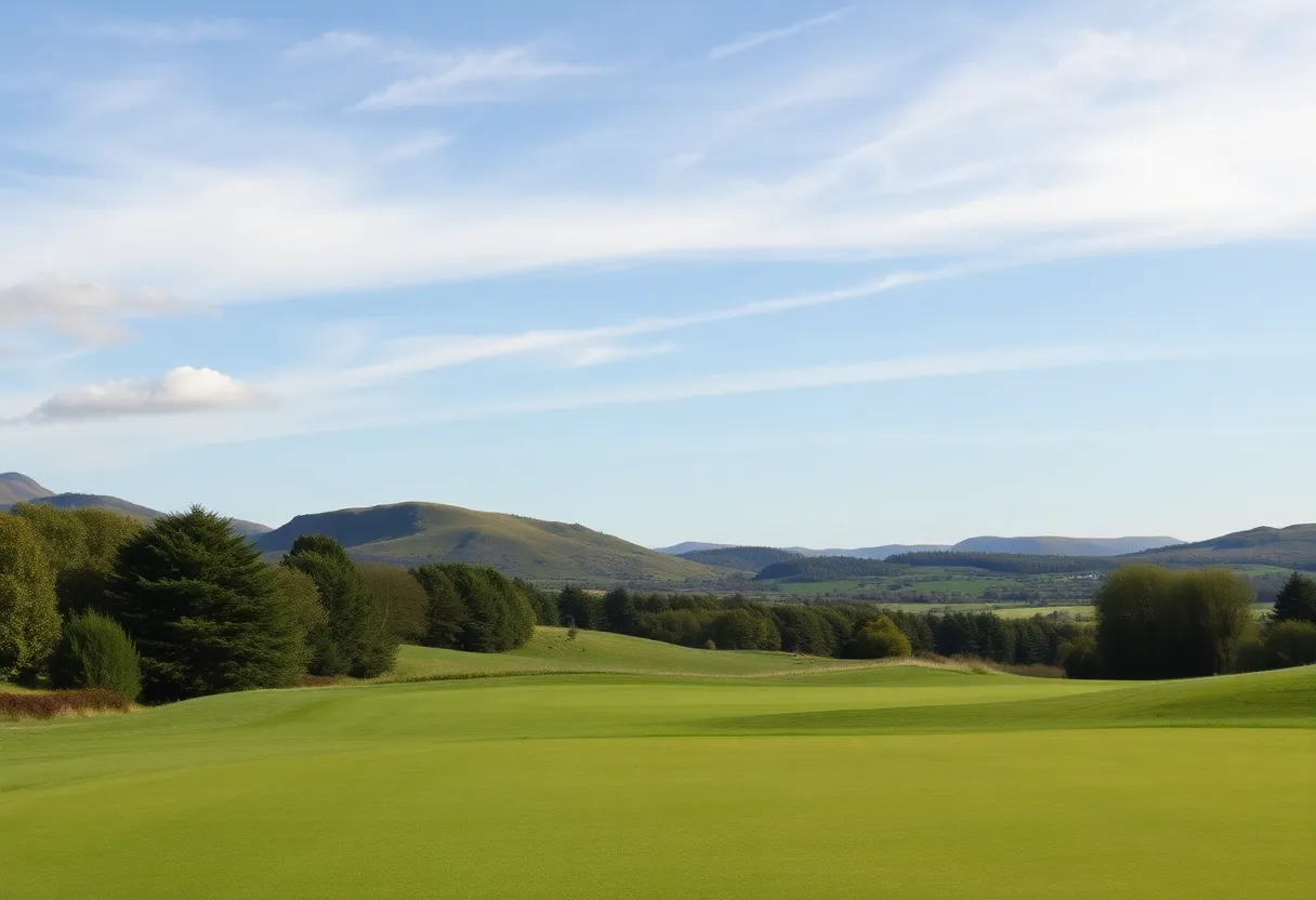 A picturesque Scottish golf course surrounded by nature