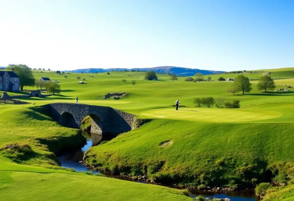 Beautiful golf course landscape in Scotland