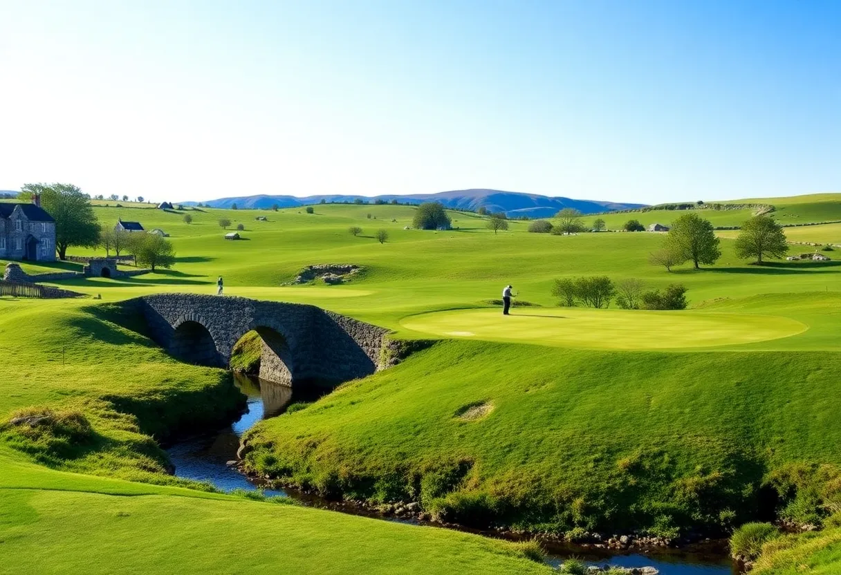 Beautiful golf course landscape in Scotland