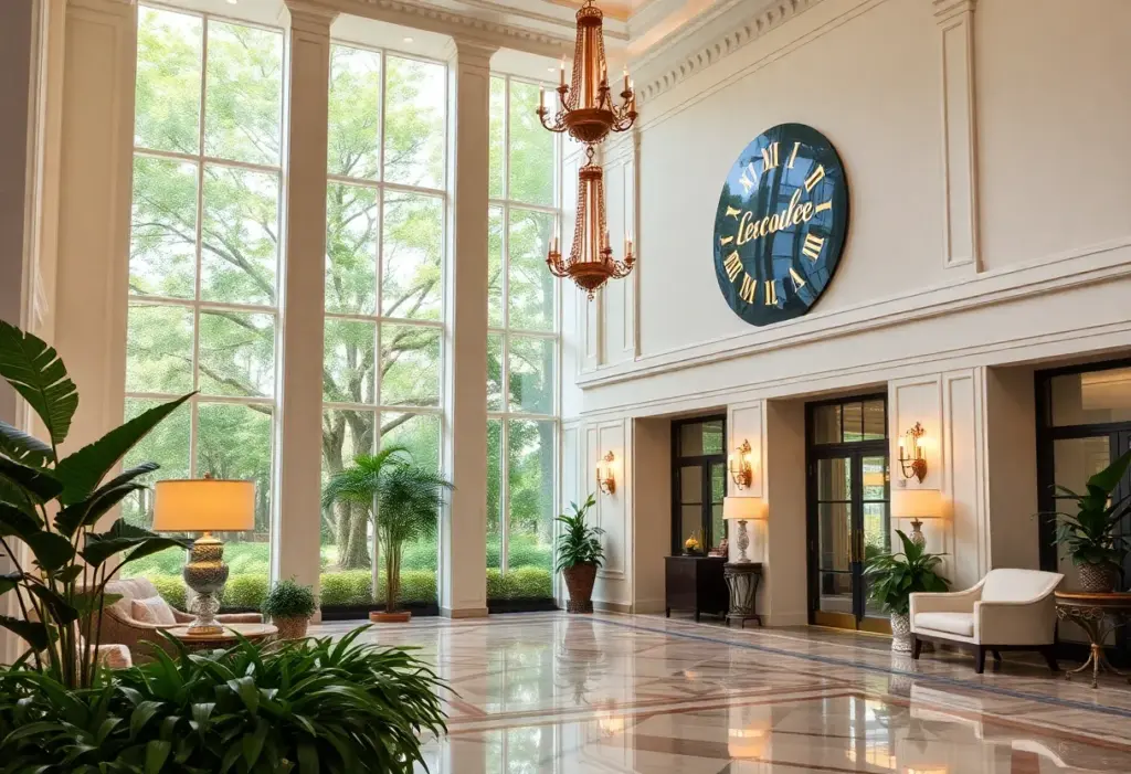 Luxurious hotel lobby in South Carolina.