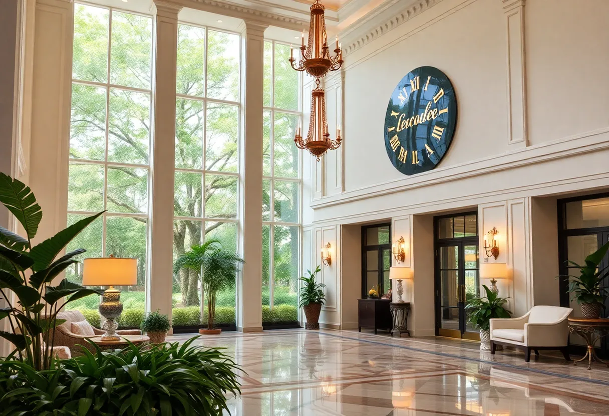 Luxurious hotel lobby in South Carolina.