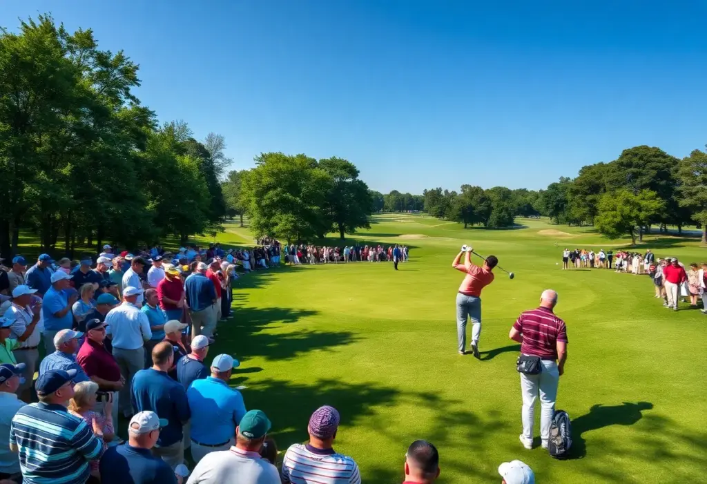 Golfers competing at the Texas Children's Houston Open at Memorial Park