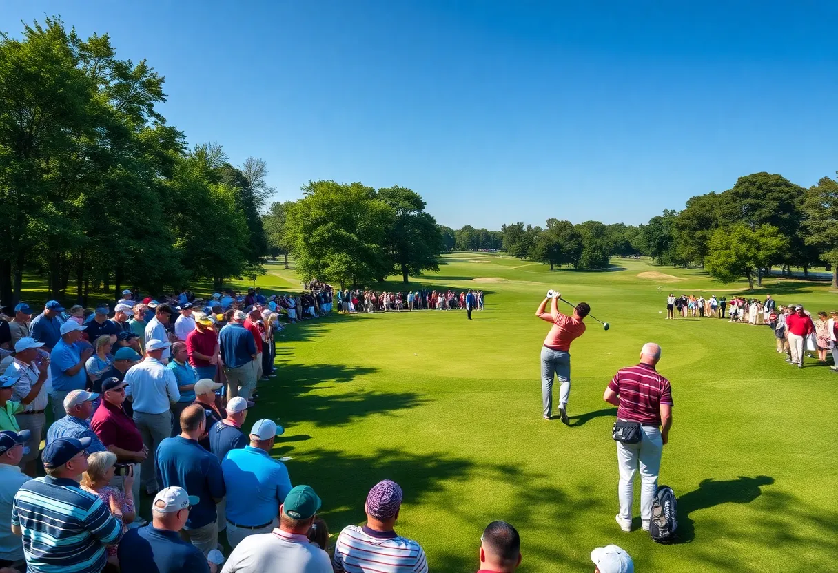 Golfers competing at the Texas Children's Houston Open at Memorial Park