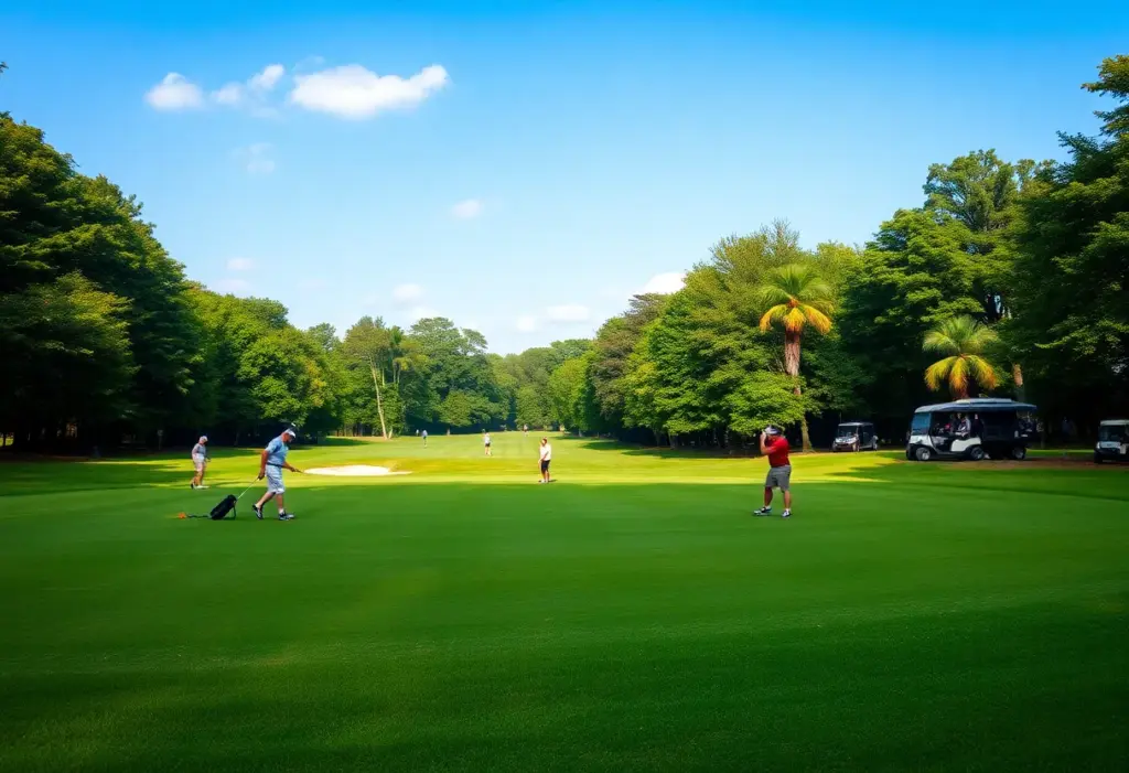 Scenic view of Memorial Park Golf Course set for tournament