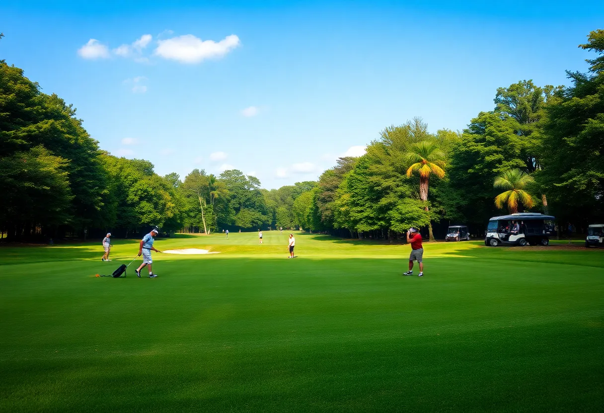 Scenic view of Memorial Park Golf Course set for tournament