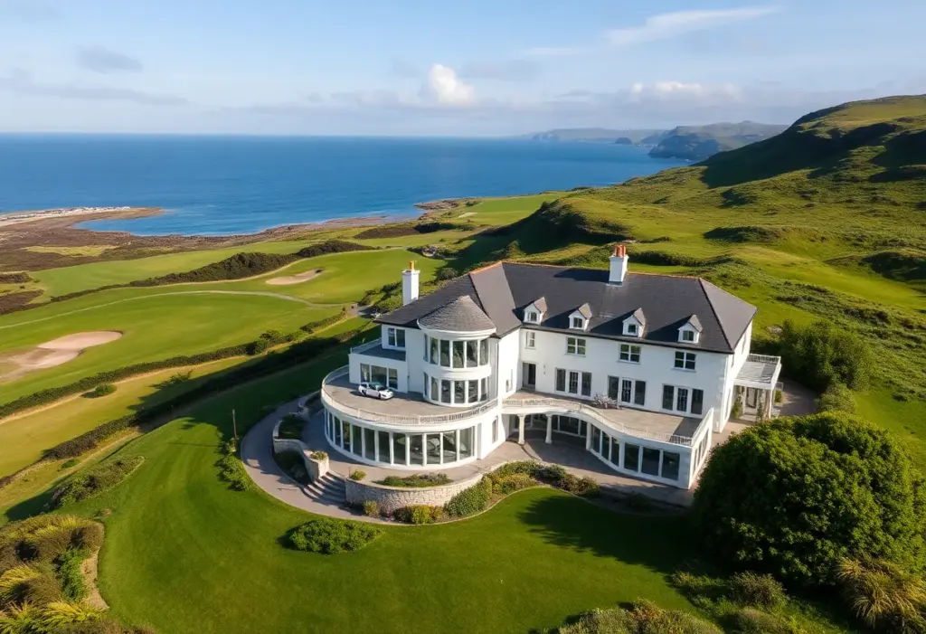 Rendering of The Hawthorn Hotel overlooking the golf course
