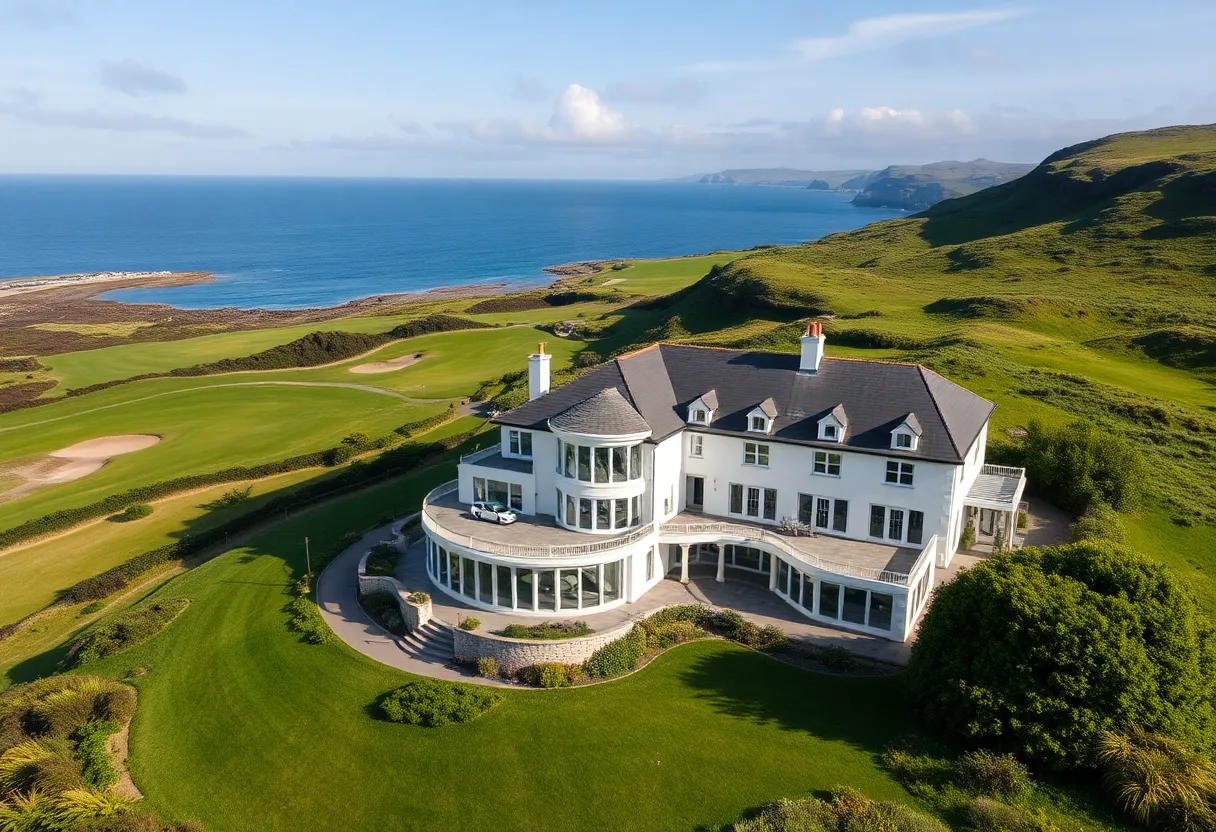 Rendering of The Hawthorn Hotel overlooking the golf course