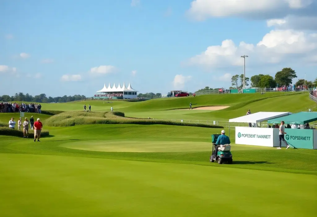 Female greenkeeper working on a golf course