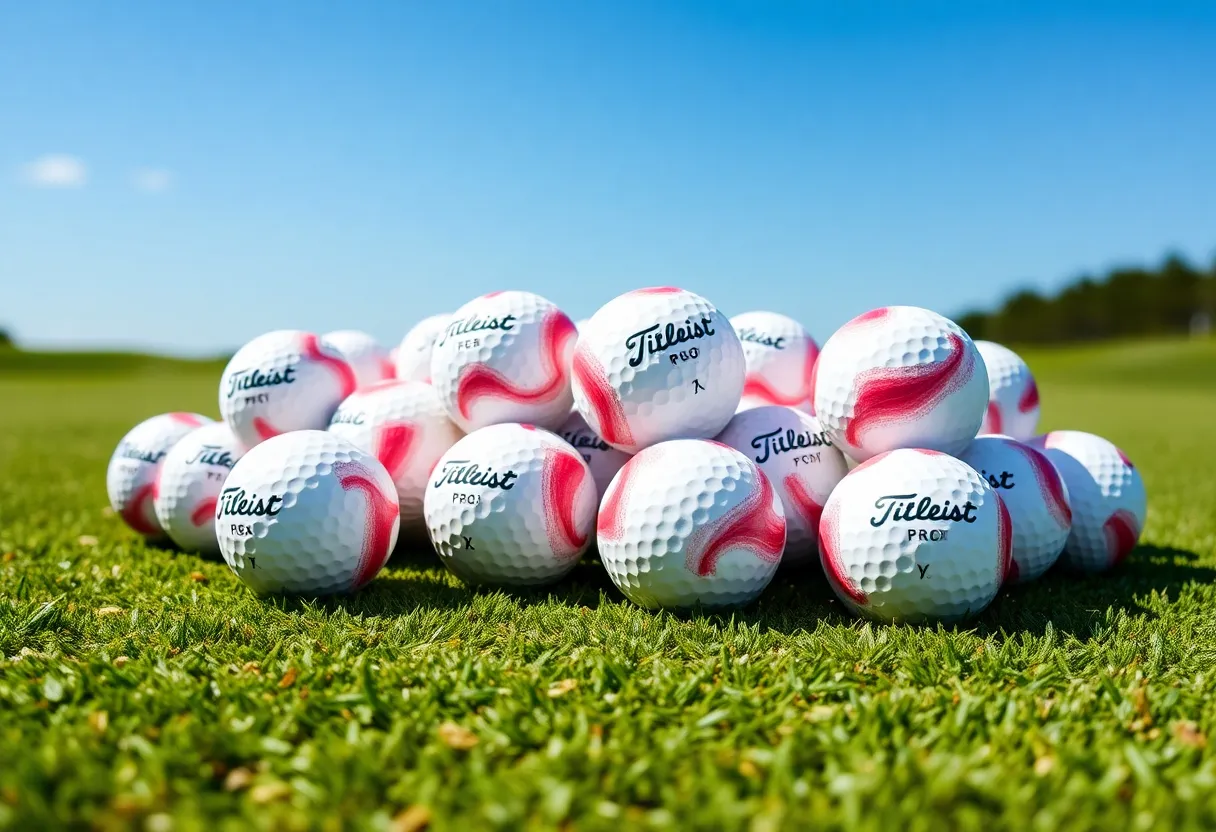 Titleist Pro V1x Left Dash golf balls on a golf course