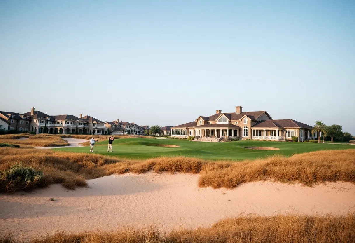 Trout National Golf Course landscape with golfers