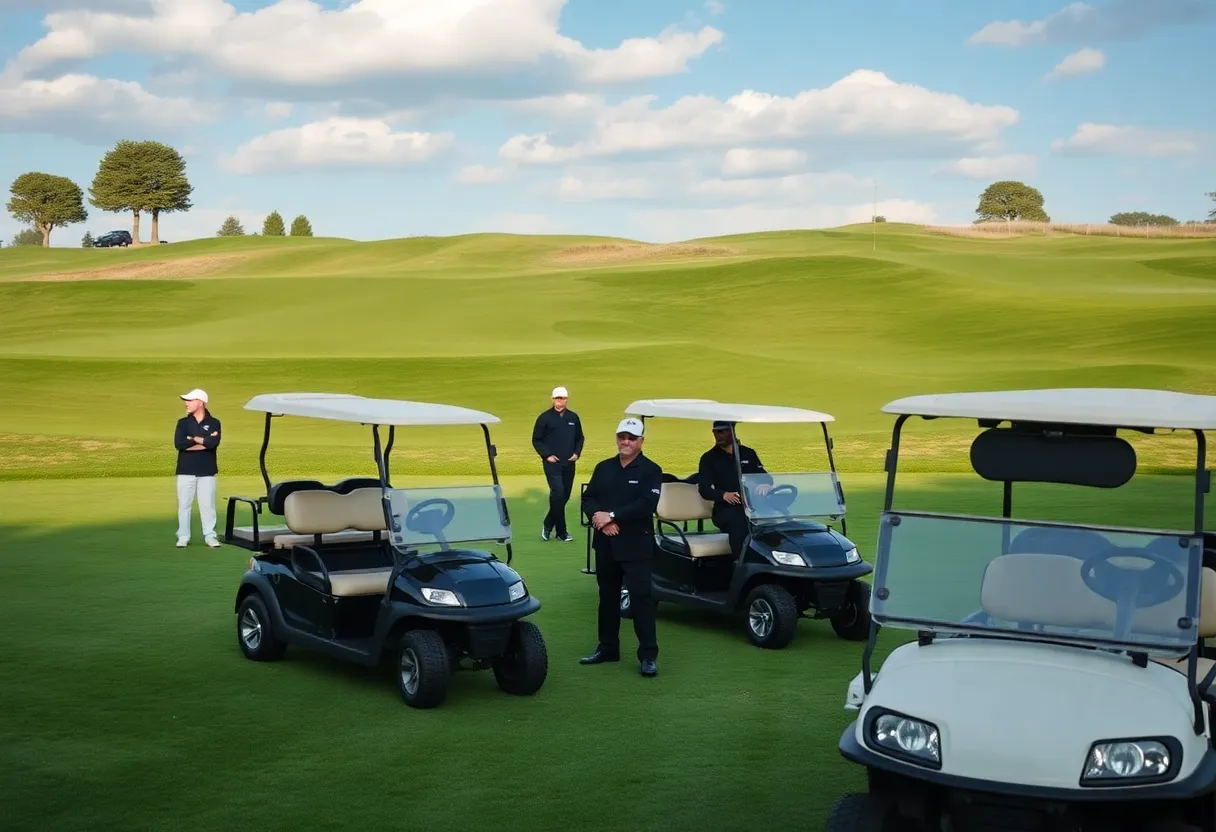 Visual representation of golf course expenses related to security and luxury.