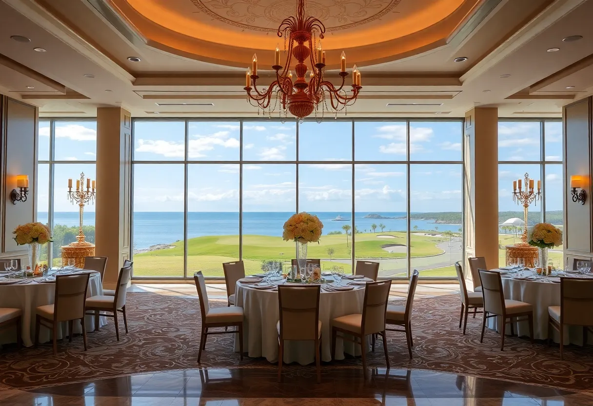 Interior of the ballroom at Trump International Golf Club