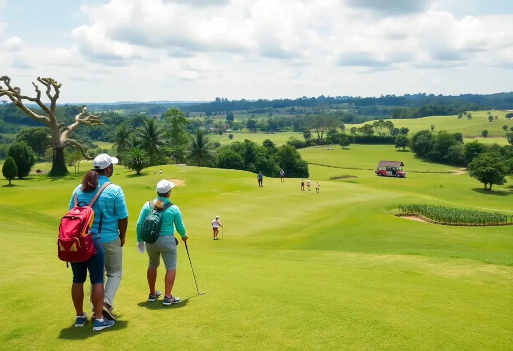 Delegation visiting a golf course in Uganda