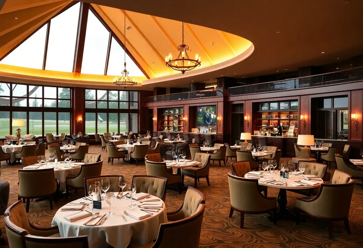 Elegant interior of Vista House during Augusta Golf Tournament