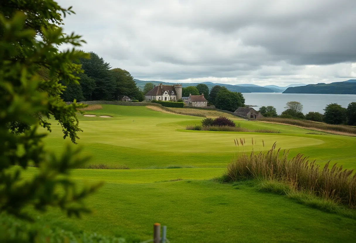 Scenic view of Waterville Golf Links showcasing lush green fairways
