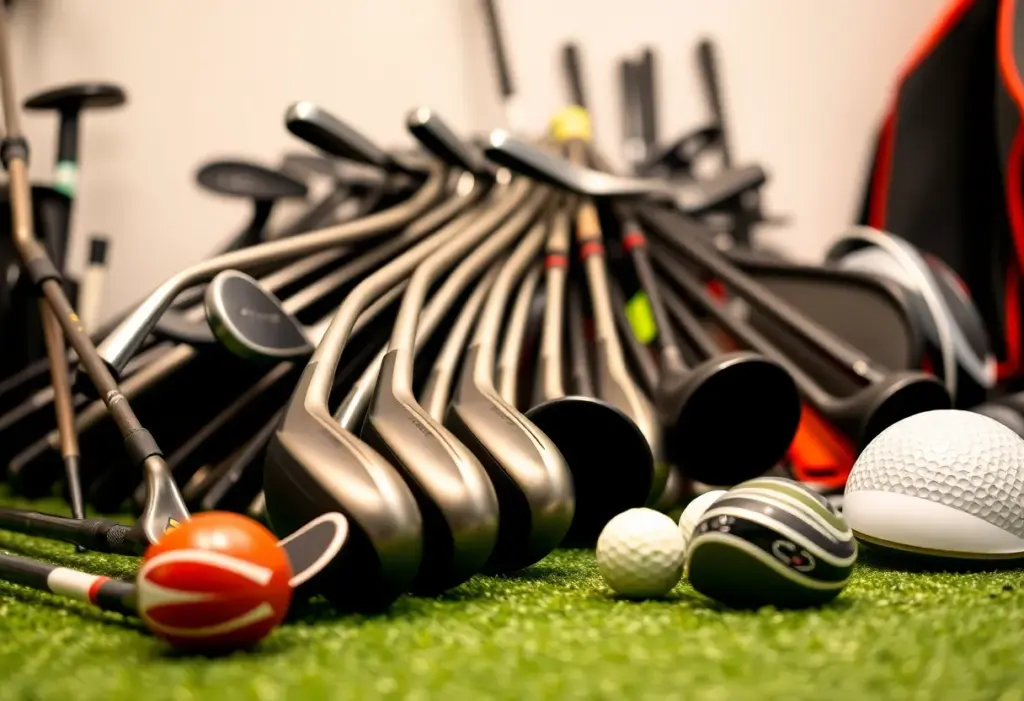 A selection of premium golf equipment used by successful players