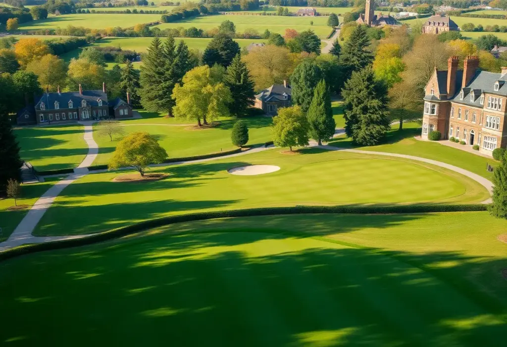A scenic view of the Yale Golf Course showcasing its lush fairways and historical features.