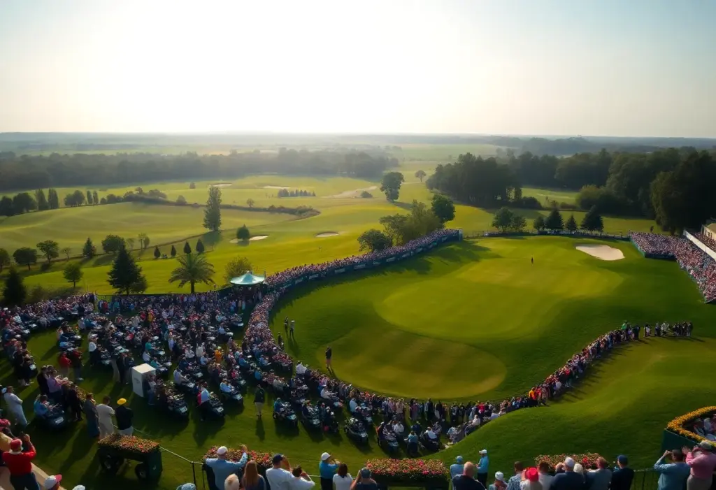 Spectators enjoying the Masters Tournament at Augusta National Golf Club
