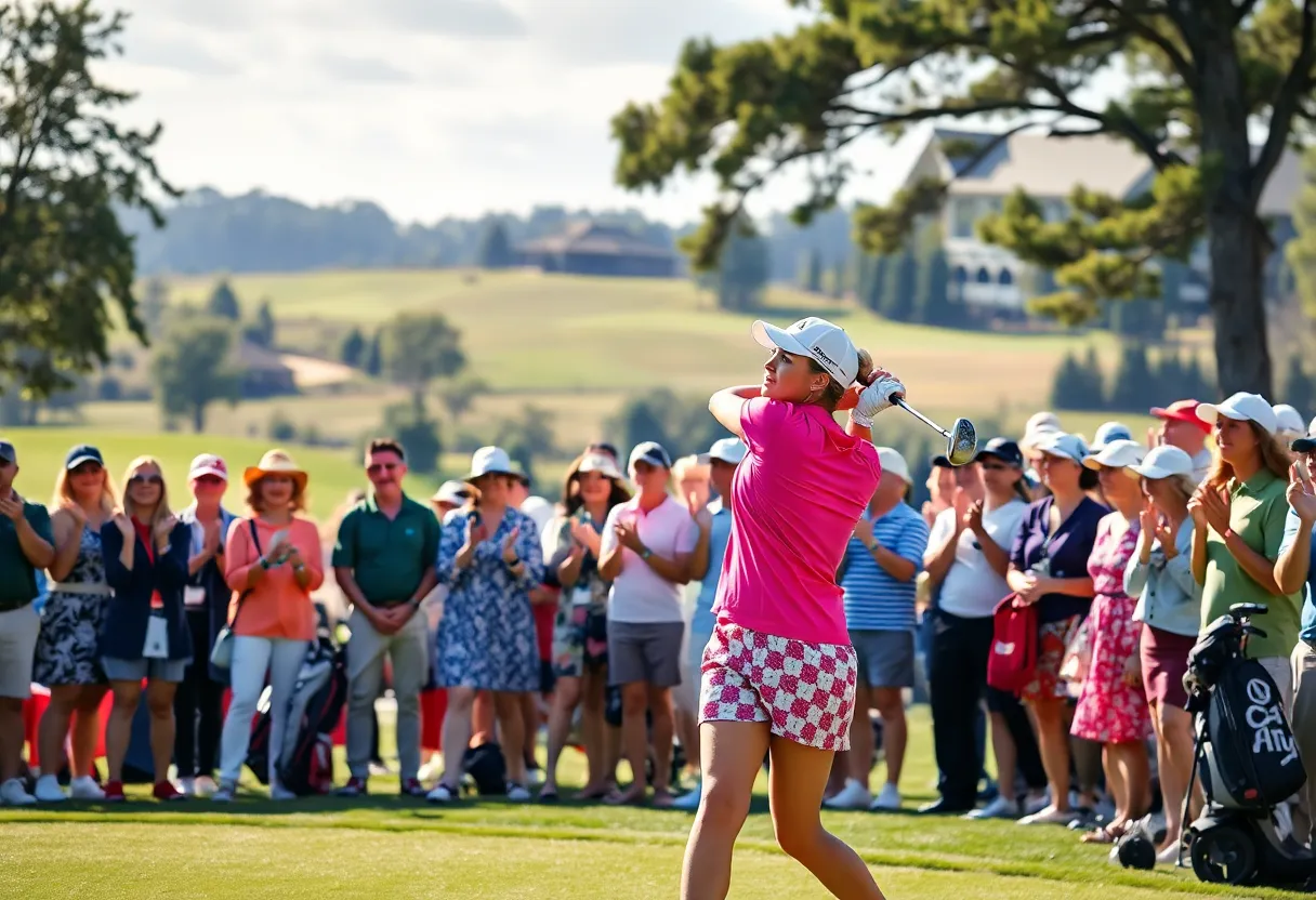 Scene from the 2026 JM Eagle LA Championship featuring female golfers