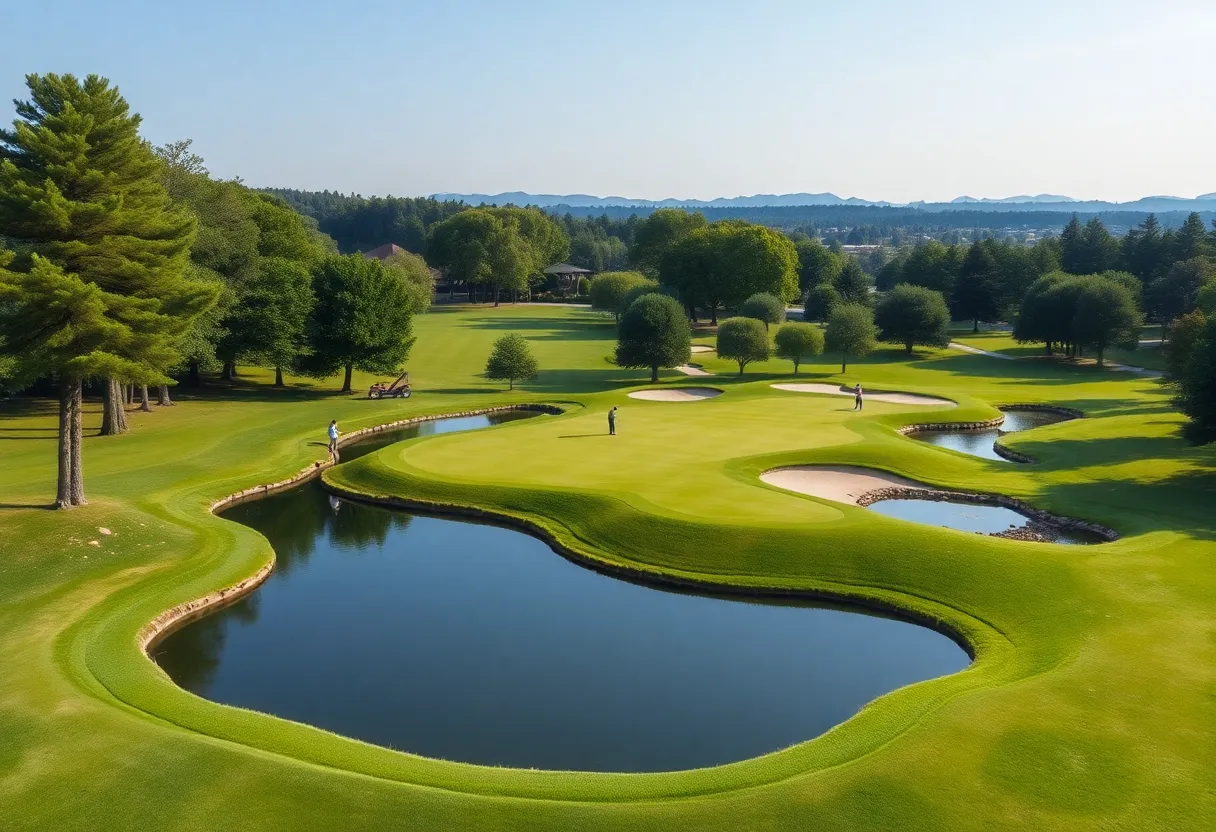 Golfers playing on the 18-hole championship course at The Alto Club Golf Academy