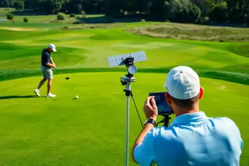 A golf course utilizing Amazon Leo satellite technology.