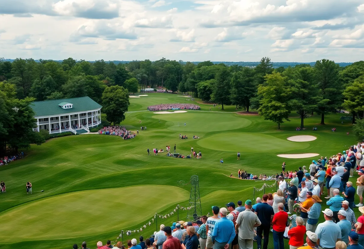 Scenic view of Augusta National Golf Club during the Masters Tournament