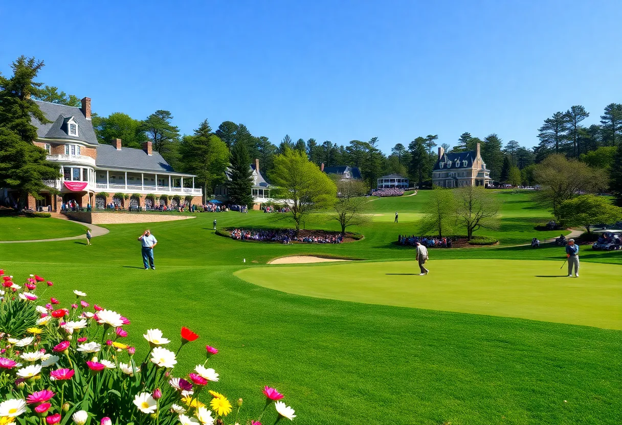 View of Augusta National Golf Club in spring