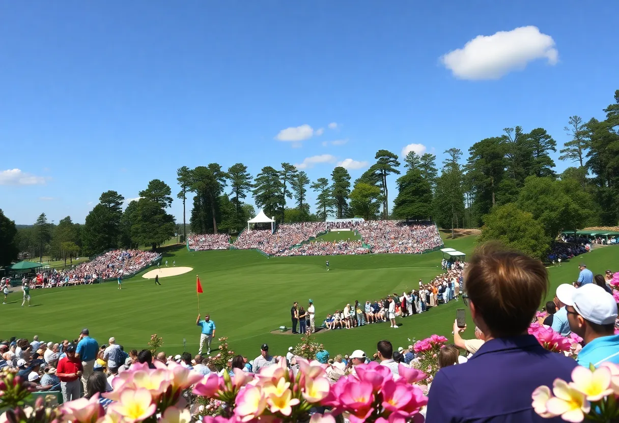 Scenic view of Augusta National Golf Club during the Masters tournament