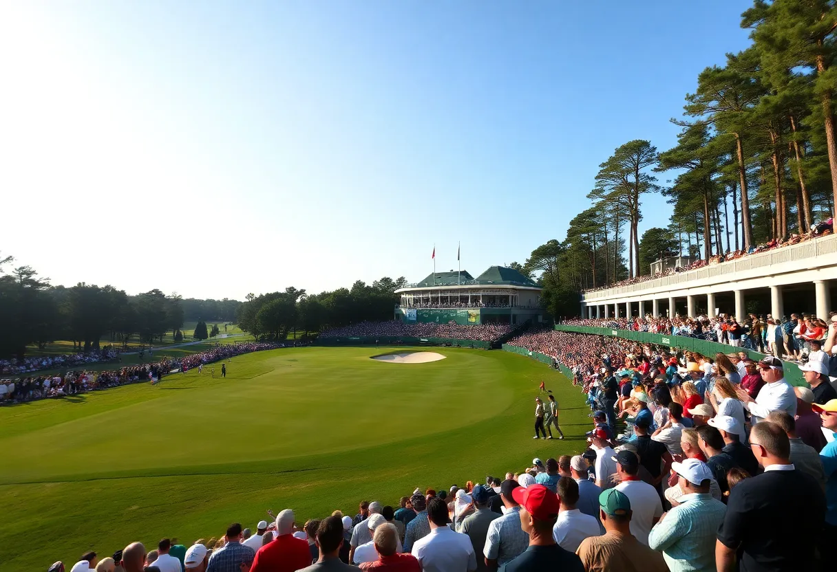 View of Augusta National Golf Club during the Masters tournament