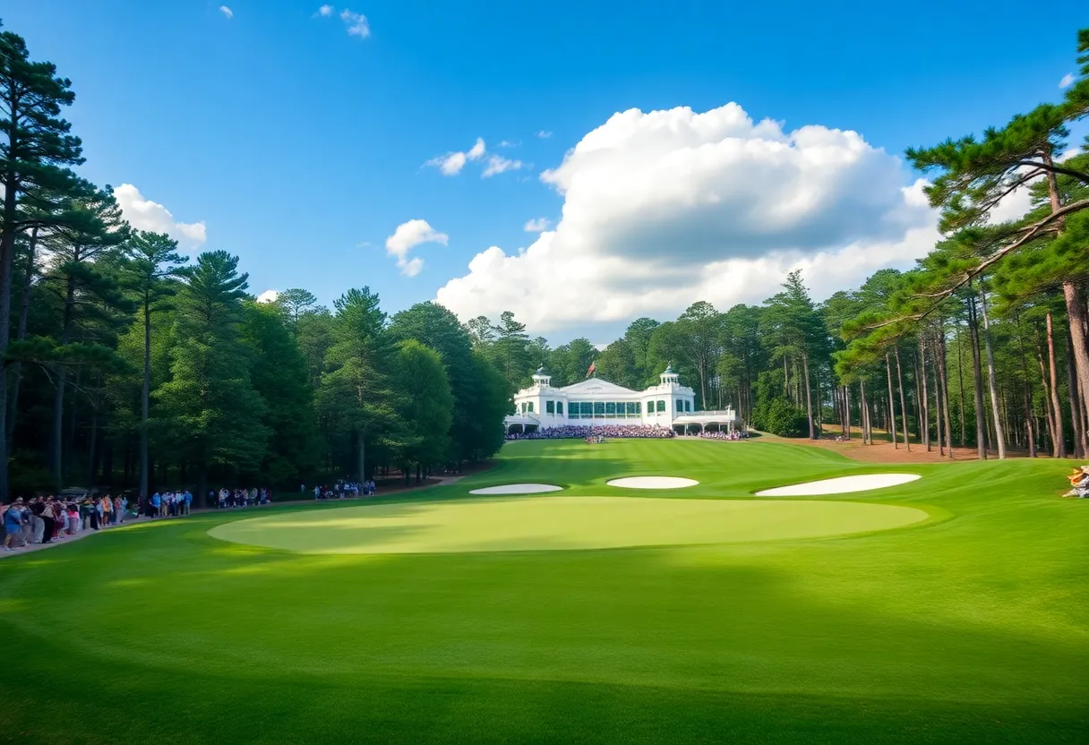 View of Augusta National Golf Club during the Masters Tournament