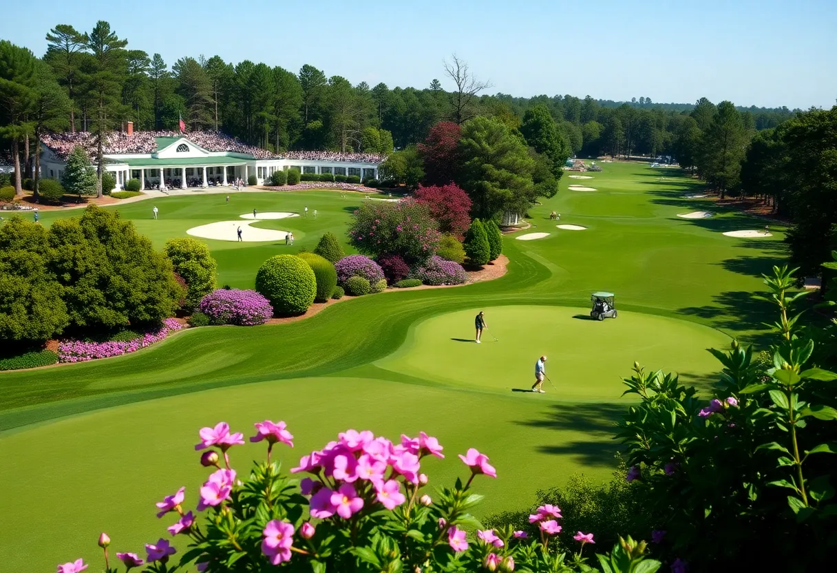 Scenic view of Augusta National Golf Club during the Masters Tournament