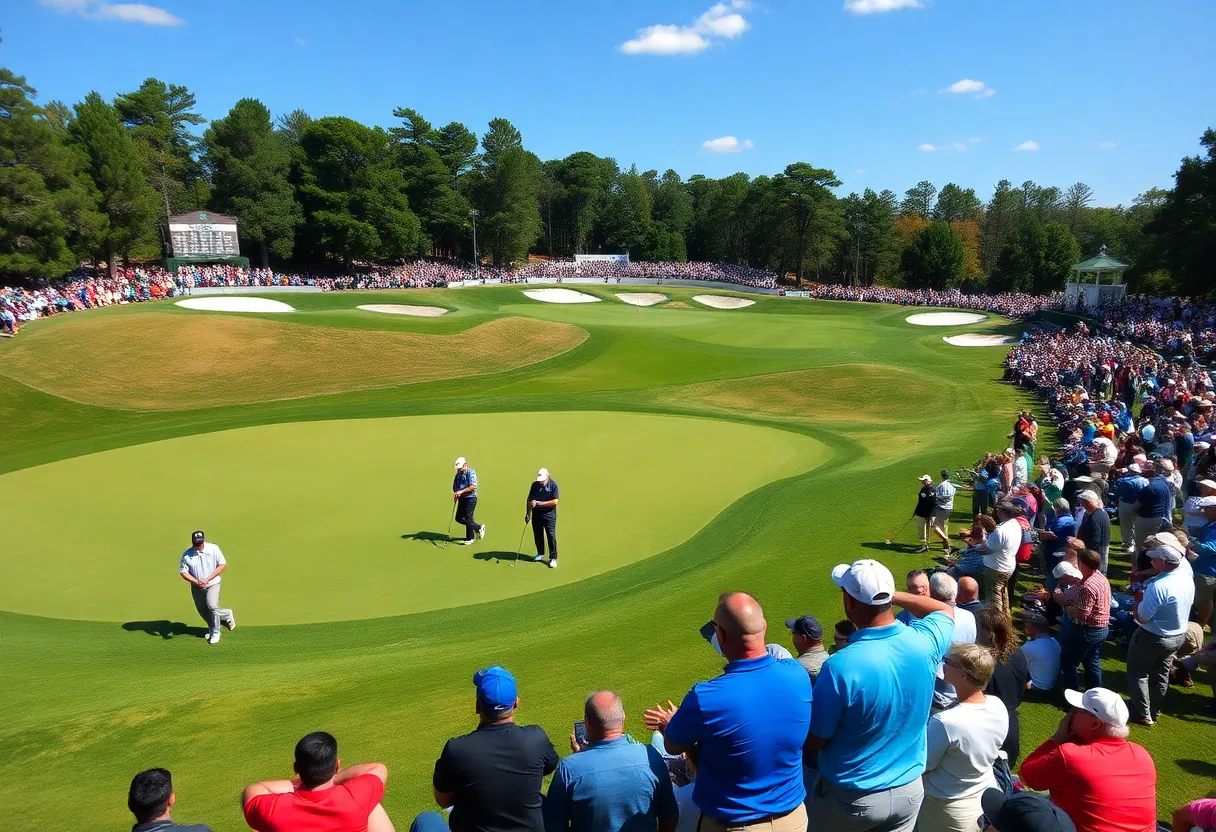 Scenic view of Augusta National Golf Club during the Masters Tournament