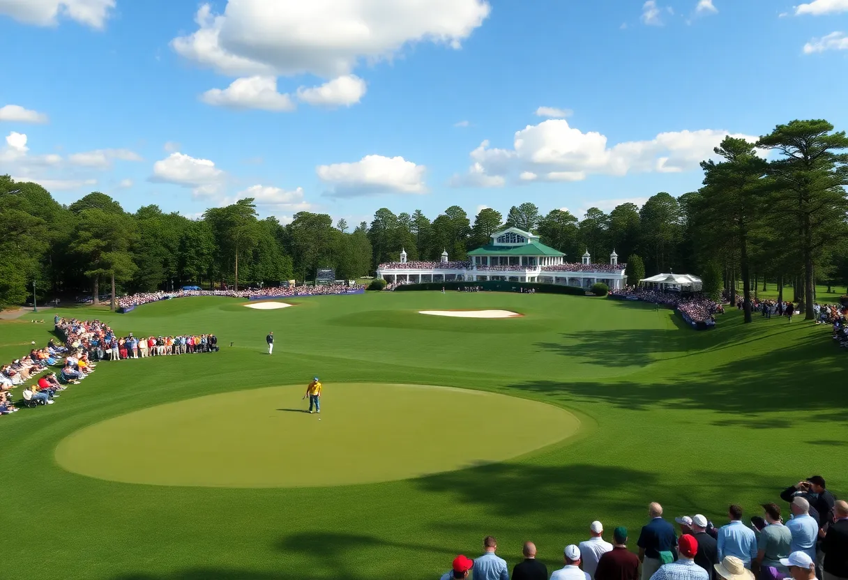Scenic view of Augusta National Golf Club during the Masters Tournament